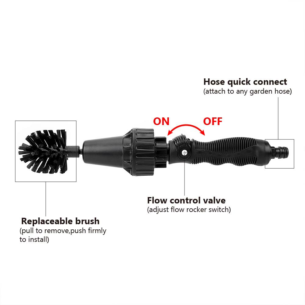 Water Spray Rotary Cleaning Brush