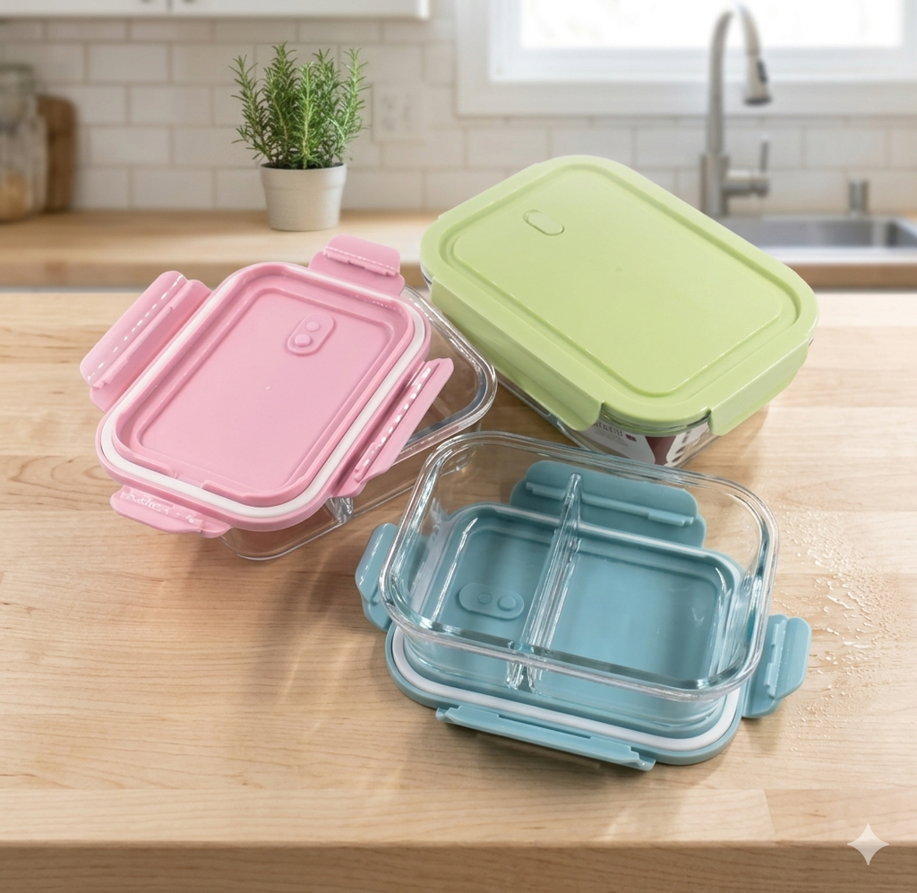 Borosilicate Glass Lunch Box Set