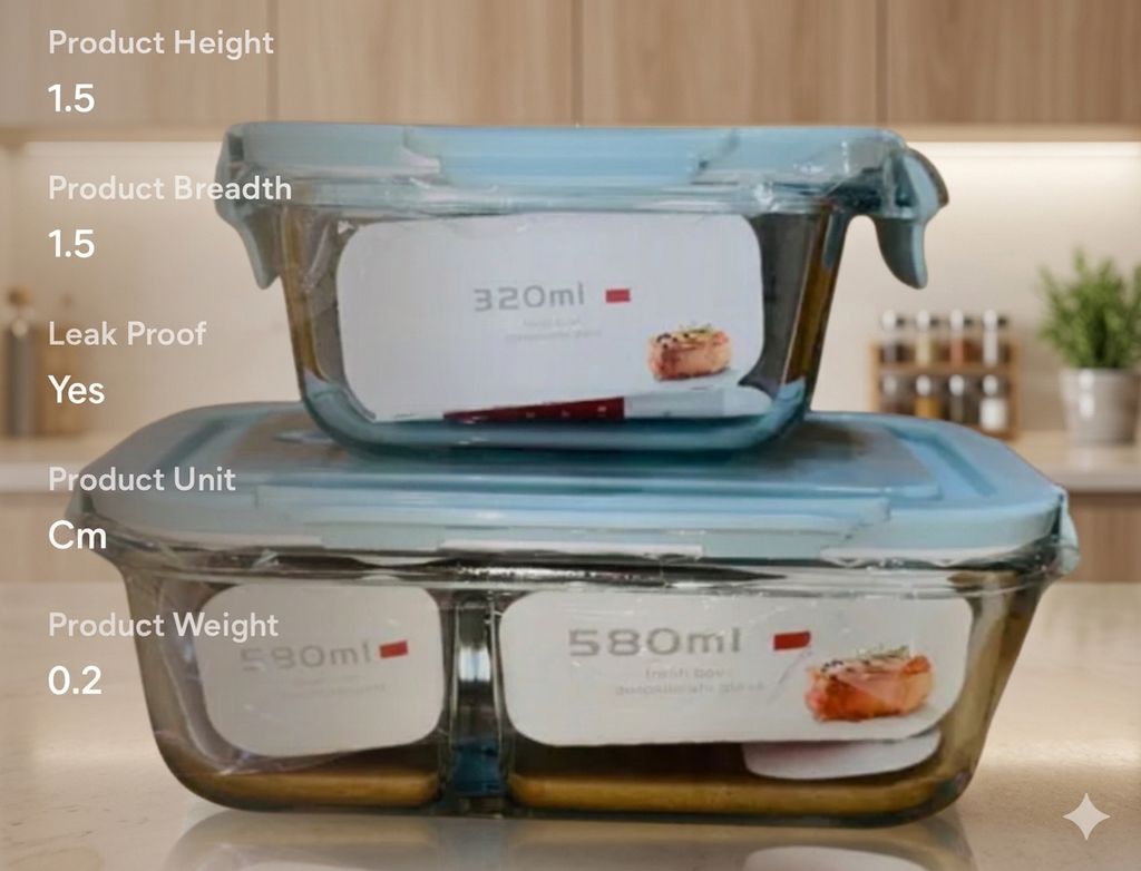 Borosilicate Glass Lunch Box Set