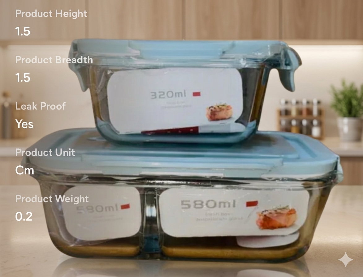 Borosilicate Glass Lunch Box Set