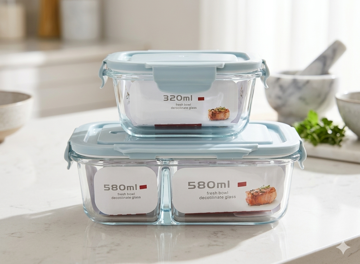 Borosilicate Glass Lunch Box Set