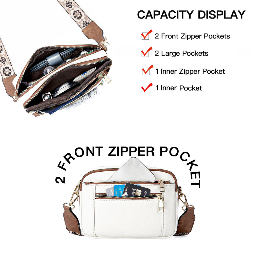 Women’s Triple-Zip Crossbody Bag