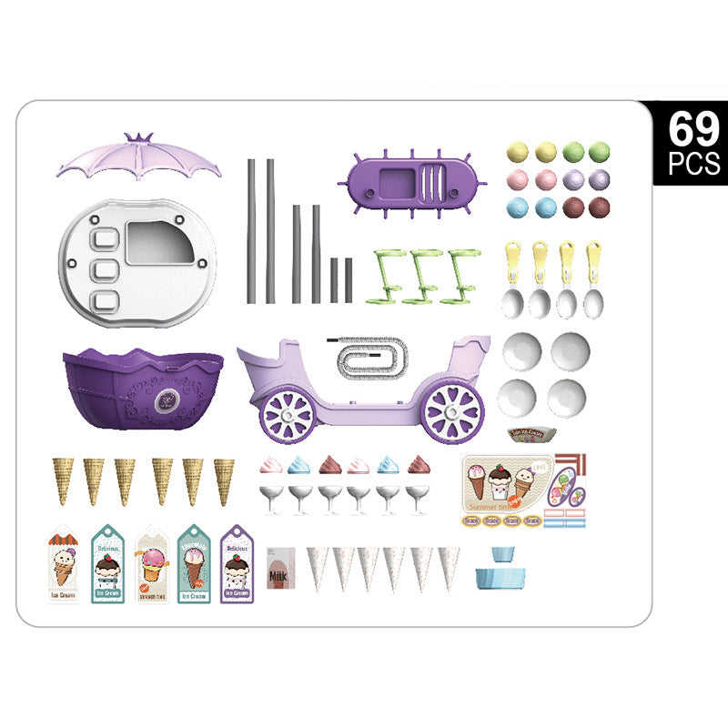 Kids Ice Cream Cart Playset – 69 PCS