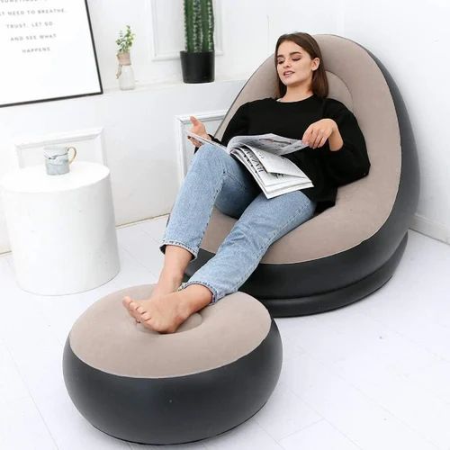 Portable Inflatable Sofa Chair with Foot Stool