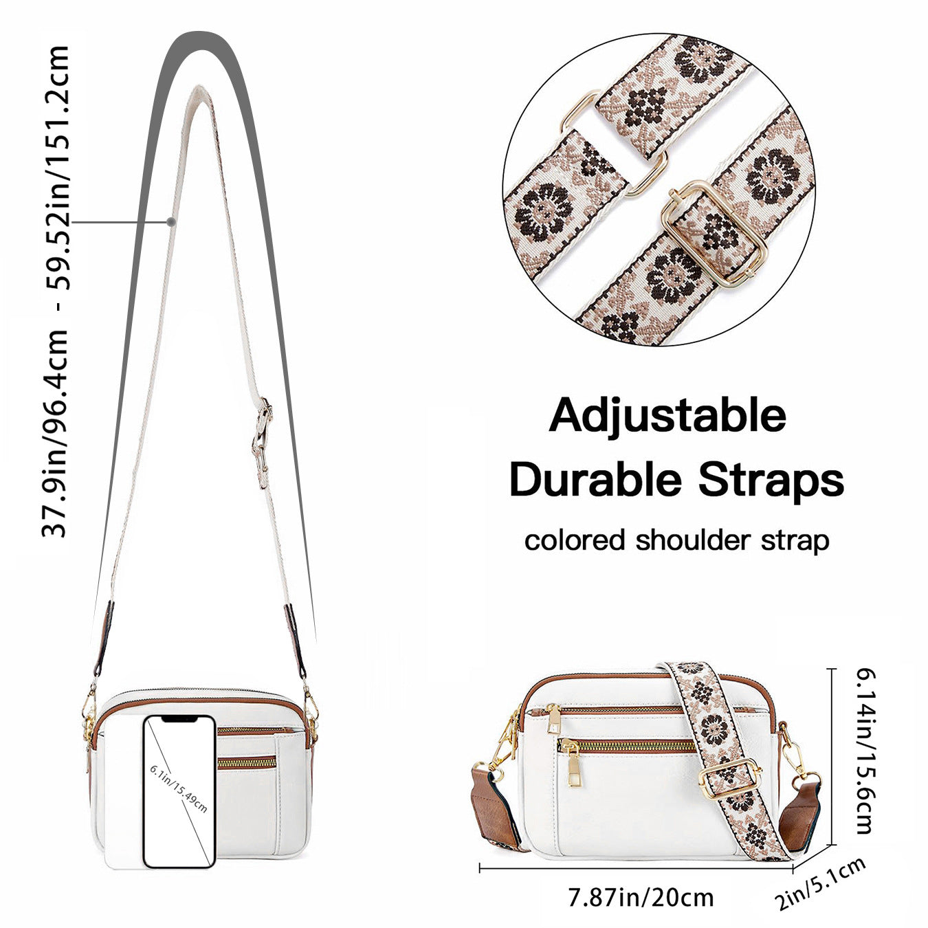 Women’s Triple-Zip Crossbody Bag