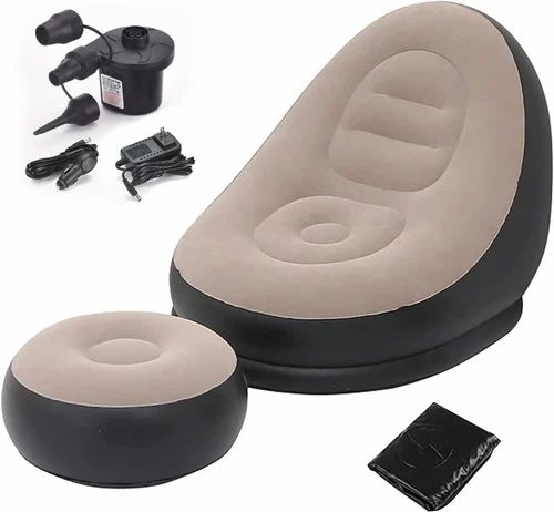 Portable Inflatable Sofa Chair with Foot Stool