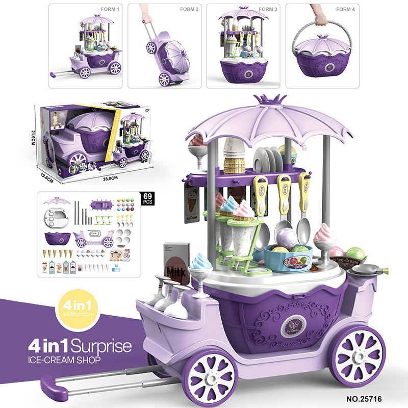 Kids Ice Cream Cart Playset – 69 PCS