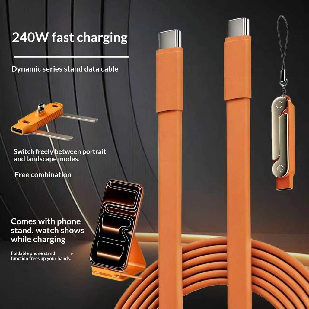 Silicone Dual Type-C Fast Charging Cable