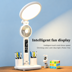 LED Clock Desk Lamp With Fan