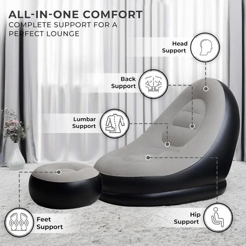 Portable Inflatable Sofa Chair with Foot Stool